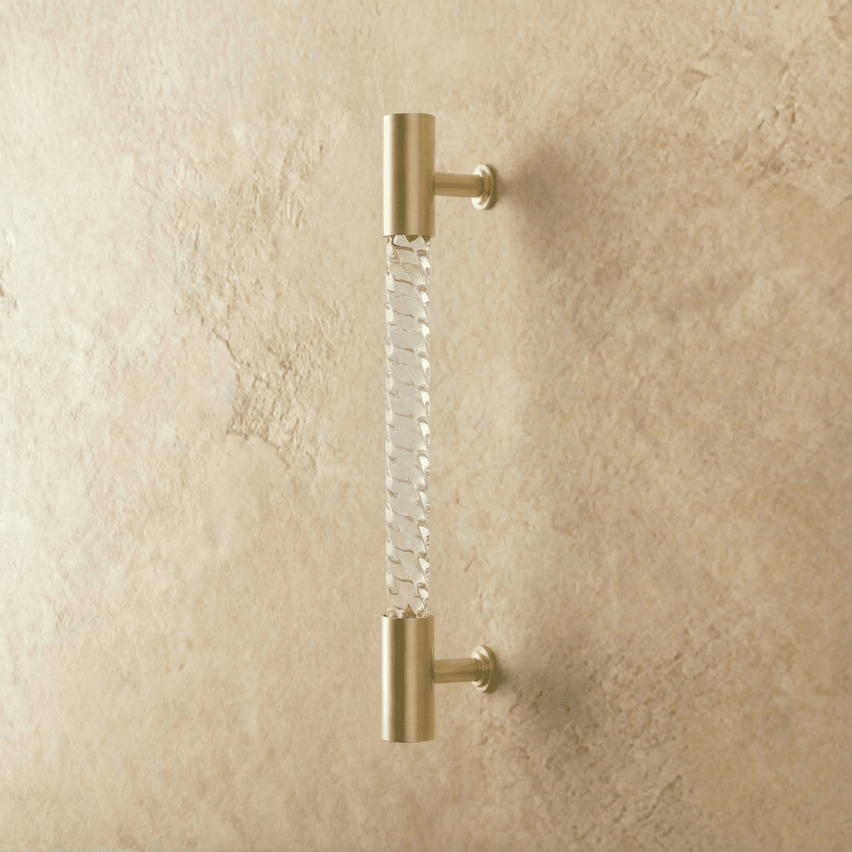 Twisted Acrylic Drawer Pull Bars, Modern Kitchen & Wardrobe Cabinet Hardware, Satin Brass & Chrome, Set of 2 Pieces, 3.8-12.6in