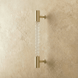 Twisted Acrylic Drawer Pull Bars, Modern Kitchen & Wardrobe Cabinet Hardware, Satin Brass & Chrome, Set of 2 Pieces, 3.8-12.6in