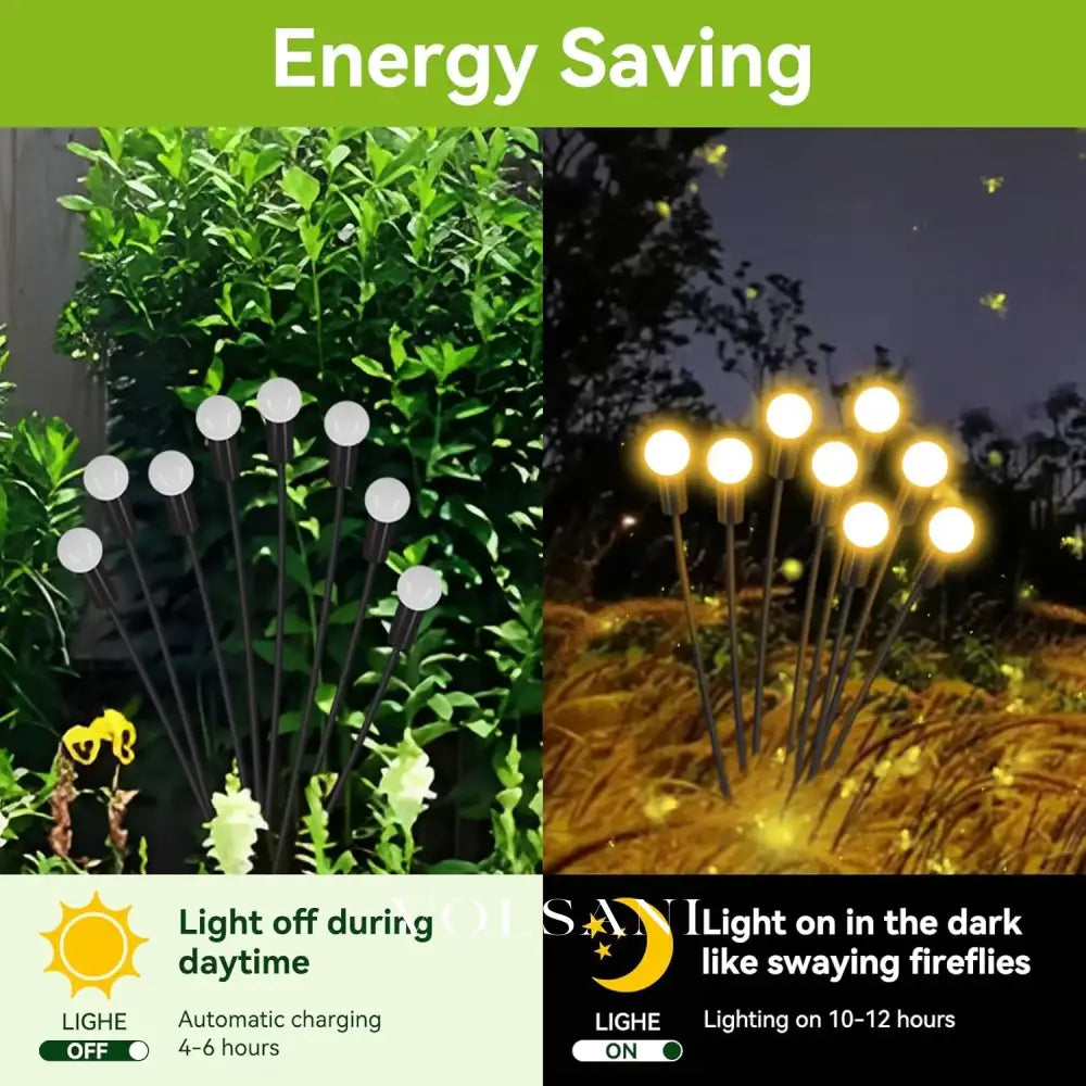 Solar Garden Lights Solar Firefly Swaying Decorative Light for Yard Pathway Christmas Halloween Decoration Ambient