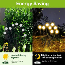 Solar Garden Lights Solar Firefly Swaying Decorative Light for Yard Pathway Christmas Halloween Decoration Ambient