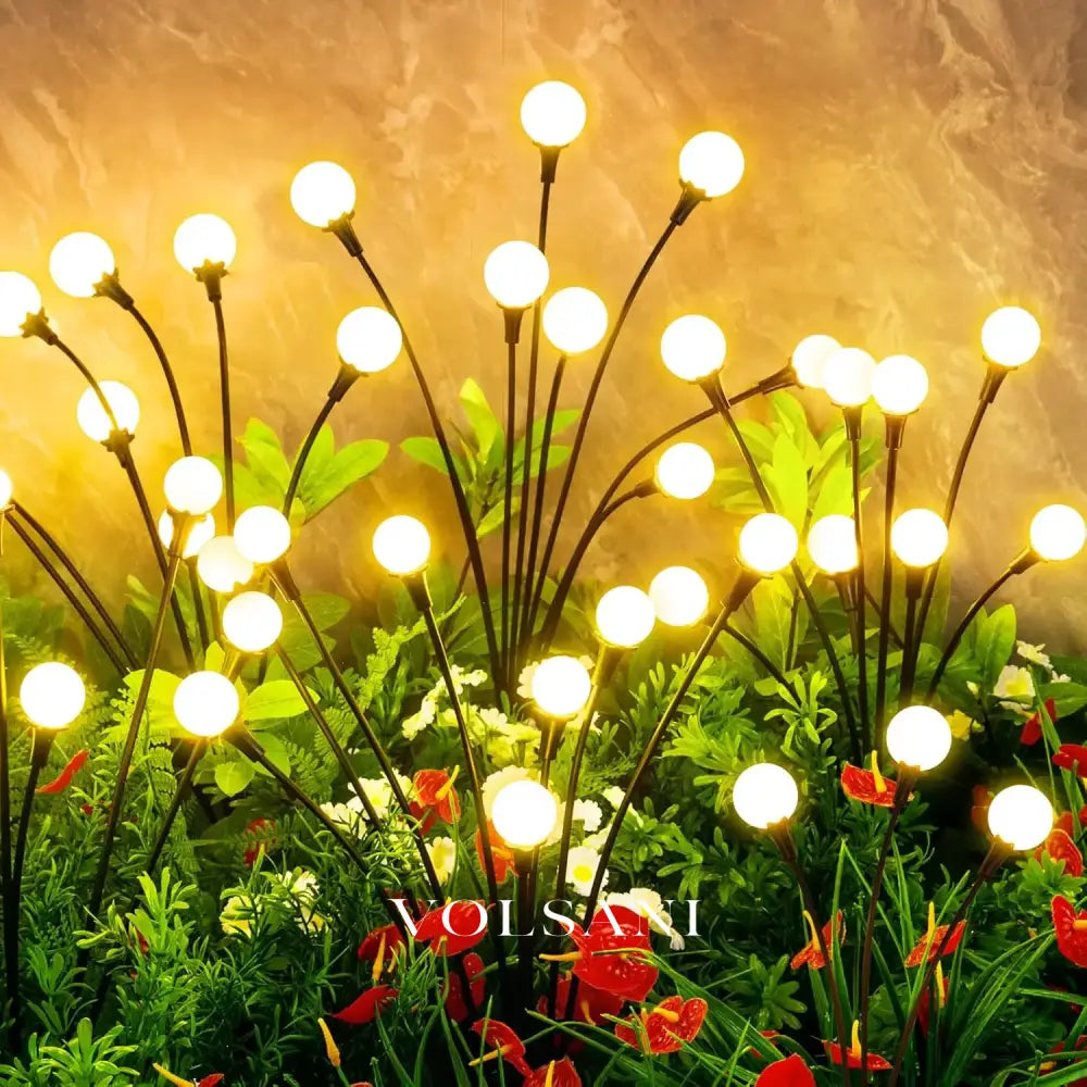 Solar Garden Lights Solar Firefly Swaying Decorative Light for Yard Pathway Christmas Halloween Decoration Ambient