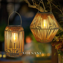 Solar Lantern Outdoor Solar Lanterns Waterproof for Outside Hanging Woven Lantern Boho Lamp Lights Decoration for