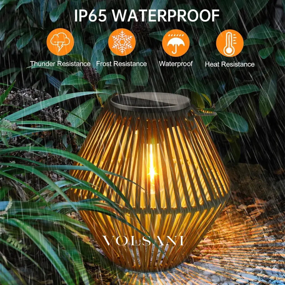 Solar Lantern Outdoor Solar Lanterns Waterproof for Outside Hanging Woven Lantern Boho Lamp Lights Decoration for