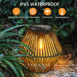 Solar Lantern Outdoor Solar Lanterns Waterproof for Outside Hanging Woven Lantern Boho Lamp Lights Decoration for