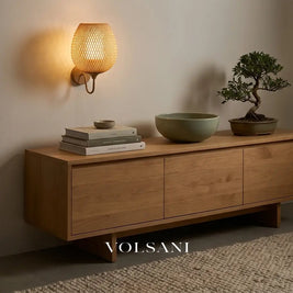 SORA: Rotan & Bamboe Wandlamp (Solar) - Volsani