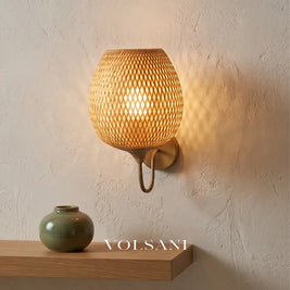 SORA: Rotan & Bamboe Wandlamp (Solar) - Volsani