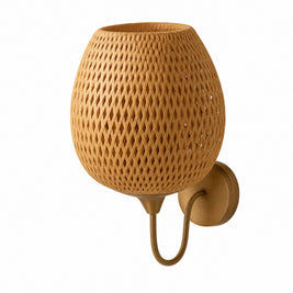 SORA: Rotan & Bamboe Wandlamp (Solar)