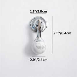 Crystal Stone Ball Cabinet Knobs, Decorative Kitchen & Dresser Hardware, Brass or Chrome Base, Set of 2, 1.1 x 2.5in