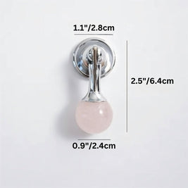 Crystal Stone Ball Cabinet Knobs, Decorative Kitchen & Dresser Hardware, Brass or Chrome Base, Set of 2, 1.1 x 2.5in