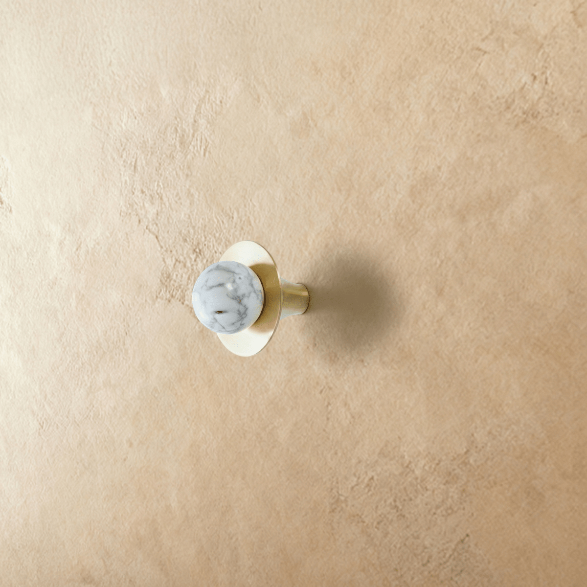 Natural Stone Cabinet & Drawer Knobs, Modern Kitchen & Dresser Hardware, Stone with Brass Base, Set of 2 in 5 Colors, 1.2-2.7in