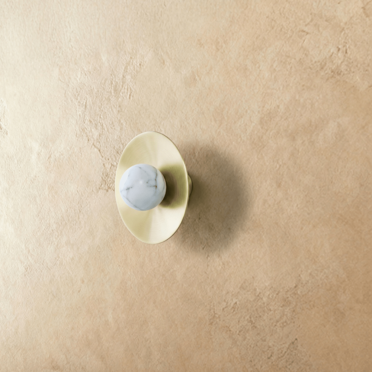 Natural Stone Cabinet & Drawer Knobs, Modern Kitchen & Dresser Hardware, Stone with Brass Base, Set of 2 in 5 Colors, 1.2-2.7in
