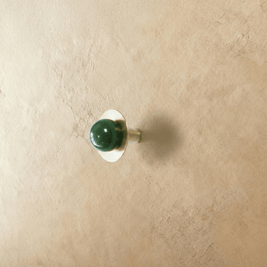 Natural Stone Cabinet & Drawer Knobs, Modern Kitchen & Dresser Hardware, Stone with Brass Base, Set of 2 in 5 Colors, 1.2-2.7in