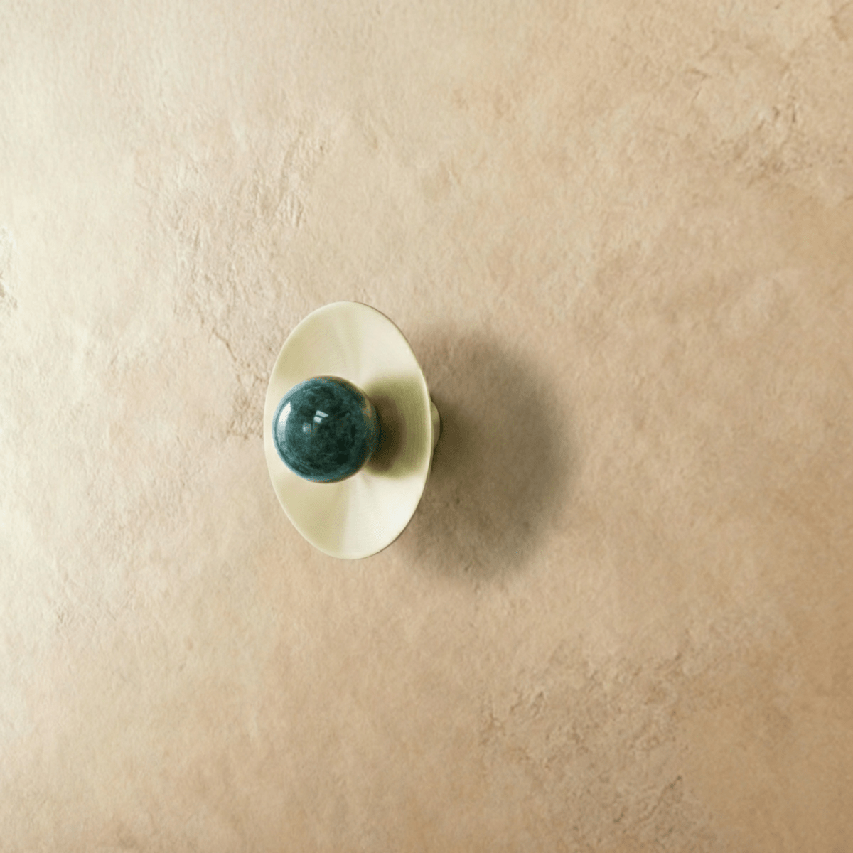 Natural Stone Cabinet & Drawer Knobs, Modern Kitchen & Dresser Hardware, Stone with Brass Base, Set of 2 in 5 Colors, 1.2-2.7in