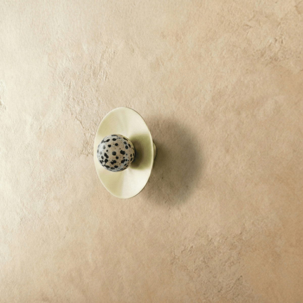 Natural Stone Cabinet & Drawer Knobs, Modern Kitchen & Dresser Hardware, Stone with Brass Base, Set of 2 in 5 Colors, 1.2-2.7in