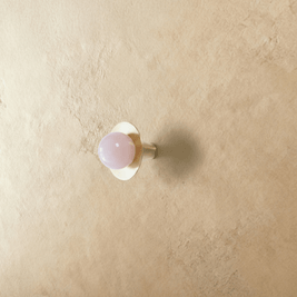 Natural Stone Cabinet & Drawer Knobs, Modern Kitchen & Dresser Hardware, Stone with Brass Base, Set of 2 in 5 Colors, 1.2-2.7in