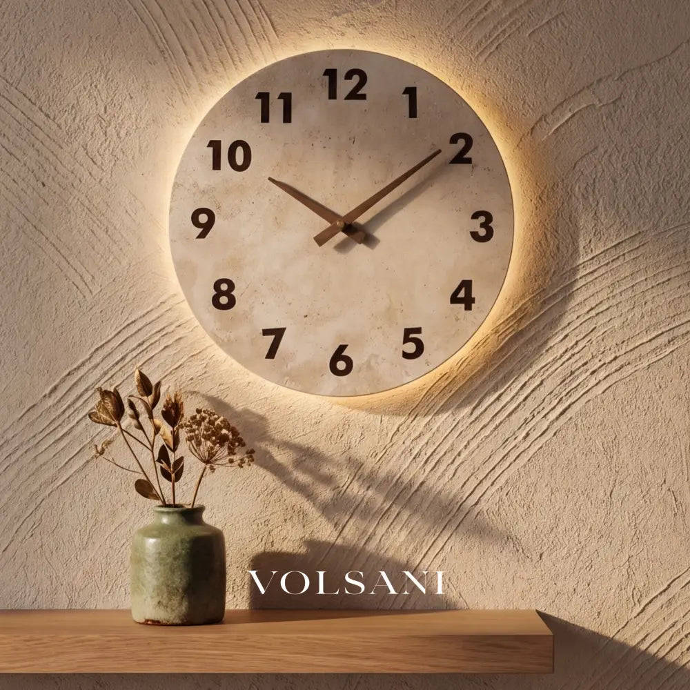 STEN: Travertijn Wandlamp - Volsani