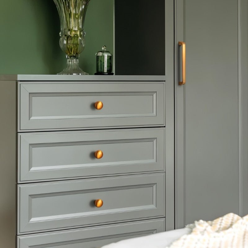 Zinc Alloy Cabinet Knobs & Drawer Pulls, Minimalist Kitchen & Wardrobe Hardware, Grey Brass-Finish & Bronze, Set of 2, 1.2-6.3in