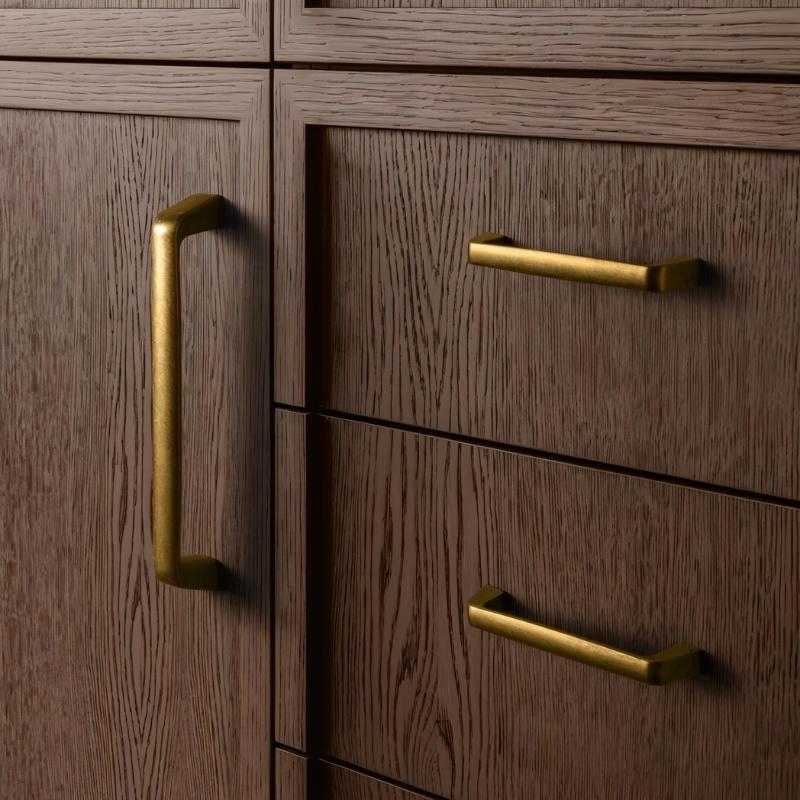 Zinc Alloy Cabinet Knobs & Drawer Pulls, Minimalist Kitchen & Wardrobe Hardware, Grey Brass-Finish & Bronze, Set of 2, 1.2-6.3in