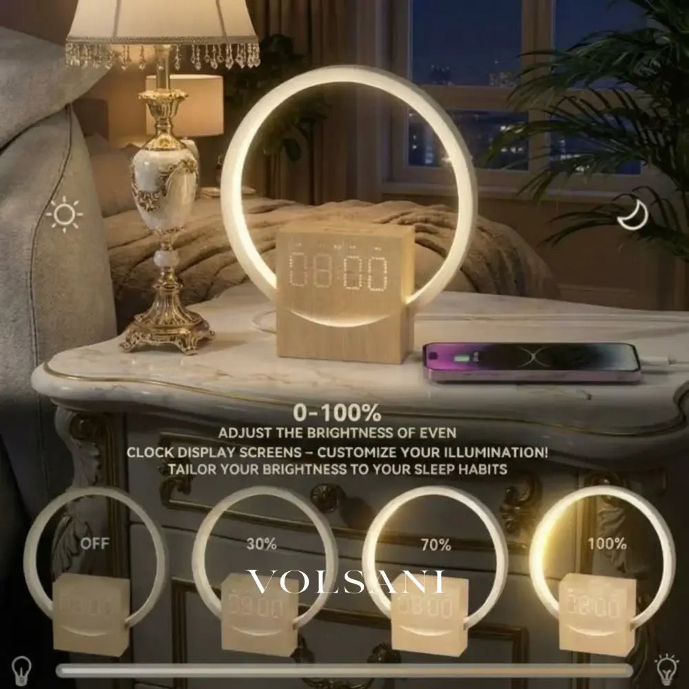 Sunrise Alarm Clock with Bluetooth Speaker Wake Up Light for Bedroom & Office White Noise and Touch Night Light 8.7in