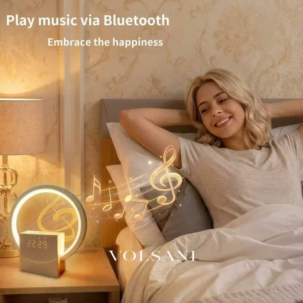 Sunrise Alarm Clock with Bluetooth Speaker Wake Up Light for Bedroom & Office White Noise and Touch Night Light 8.7in
