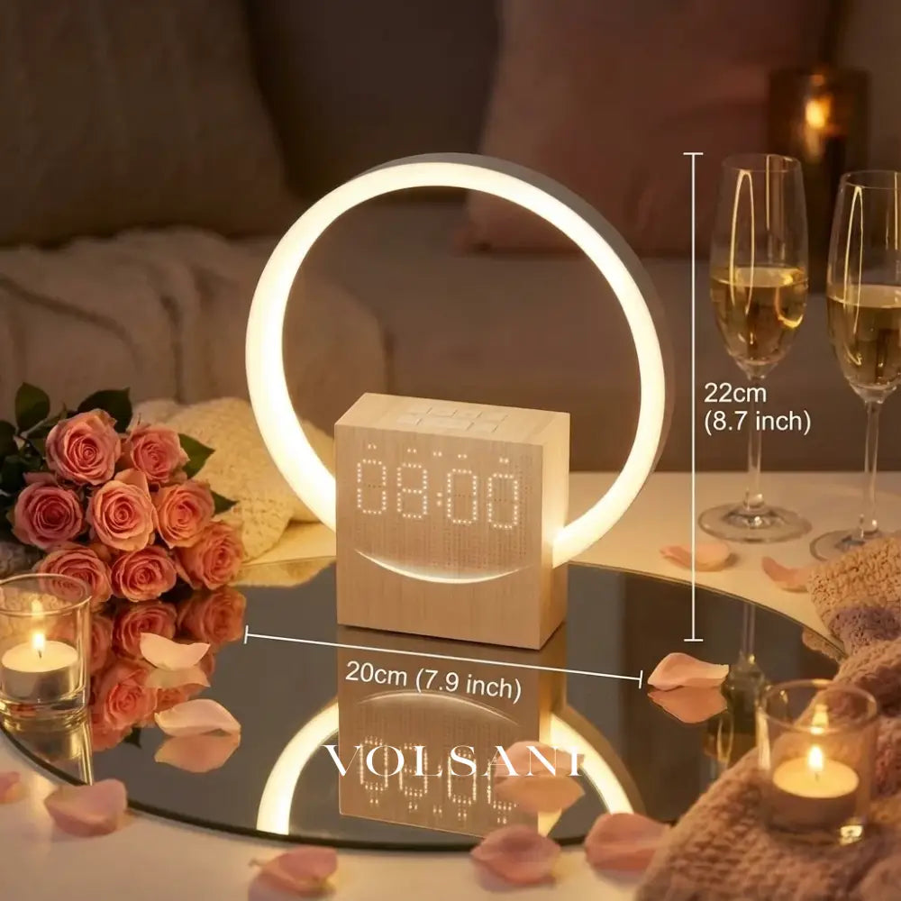 Sunrise Alarm Clock with Bluetooth Speaker Wake Up Light for Bedroom & Office White Noise and Touch Night Light 8.7in