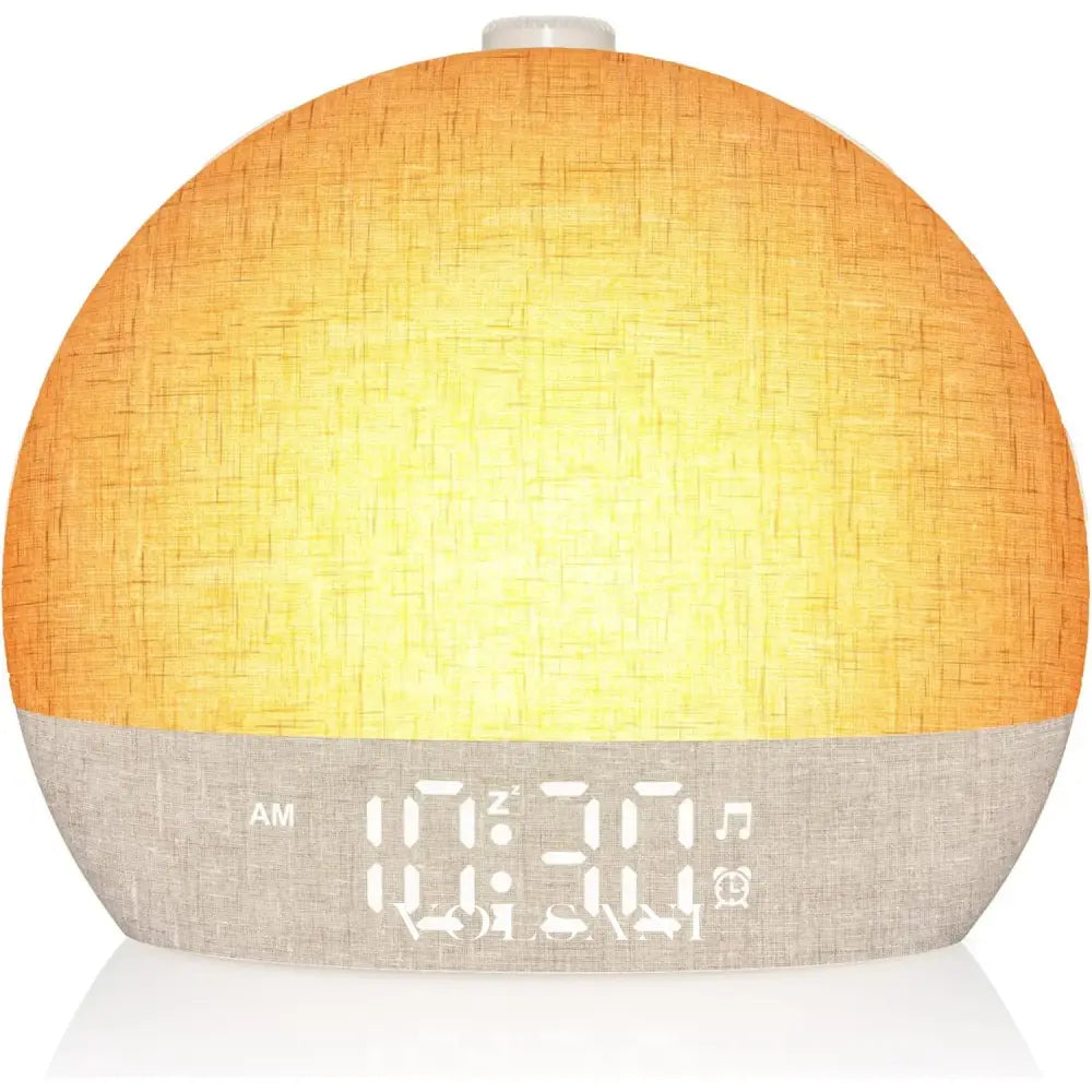 Sunrise Alarm Clock with RGB Night Light Bedroom Wake Up Light & Sleep Aid White Noise Sound Machine Dimmable with 30