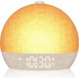 Sunrise Alarm Clock with RGB Night Light Bedroom Wake Up Light & Sleep Aid White Noise Sound Machine Dimmable with 30