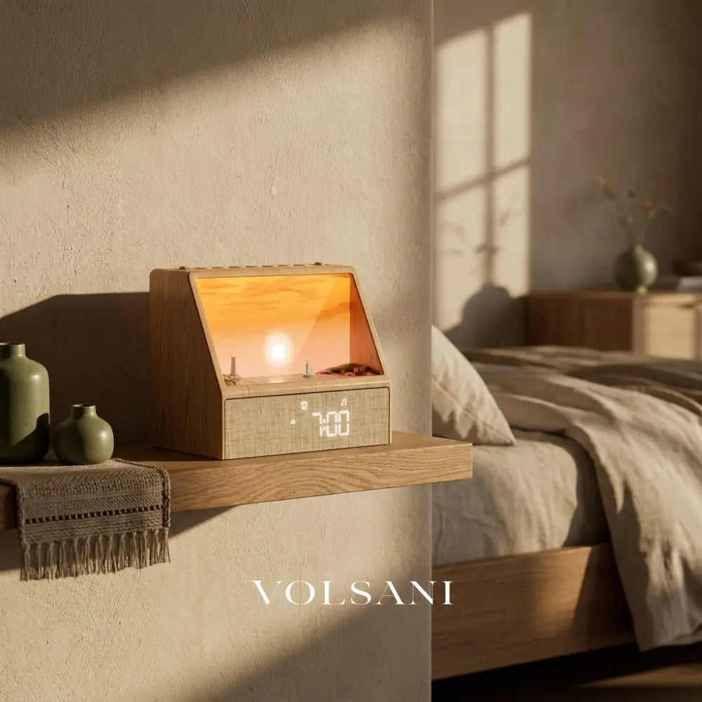 SUNNA sunrise alarm clock with wake up light in a bedroom