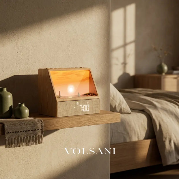 SUNNA sunrise alarm clock with wake up light in a bedroom