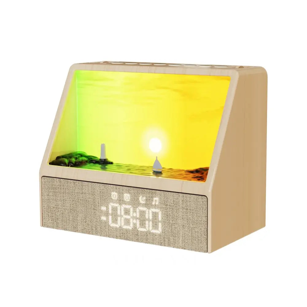 Sunrise Alarm Clock with Wake Up Light Bedroom Night Light & Sleep Aid White Noise and Bluetooth Speaker Wood Grain