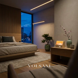 SUNNA sunrise alarm clock on a bedroom nightstand