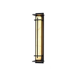 SVANTE: Vierkante Wandlamp Buiten (Albast-look) - Volsani