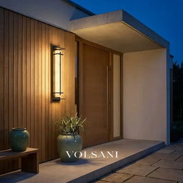SVANTE: Vierkante Wandlamp Buiten (Albast-look) - Volsani