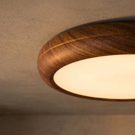 TARO: Ronde Houtnerf Plafondlamp - Volsani
