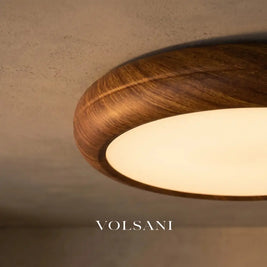 TARO: Ronde Houtnerf Plafondlamp - Volsani