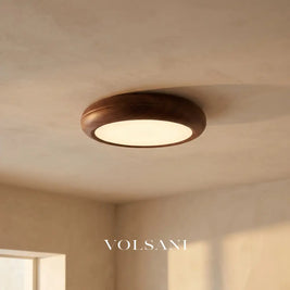 TARO: Ronde Houtnerf Plafondlamp - Volsani