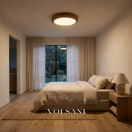 TARO: Ronde Houtnerf Plafondlamp - Volsani
