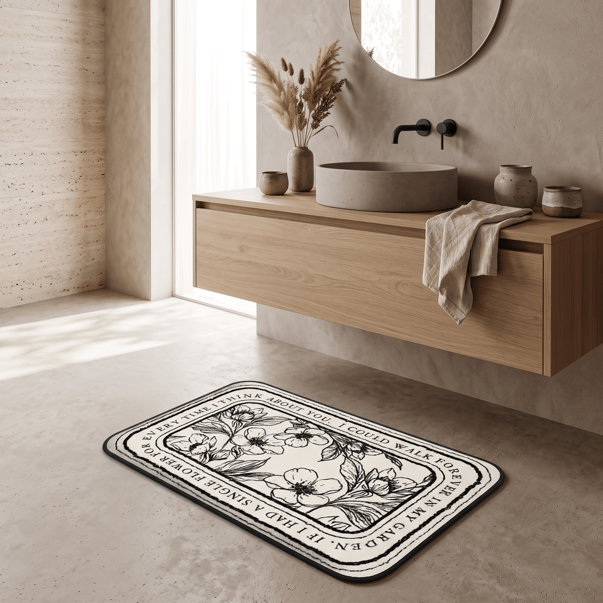 TESSEL: Zachte Flanel Badmat – Antislip & Absorberend - Volsani