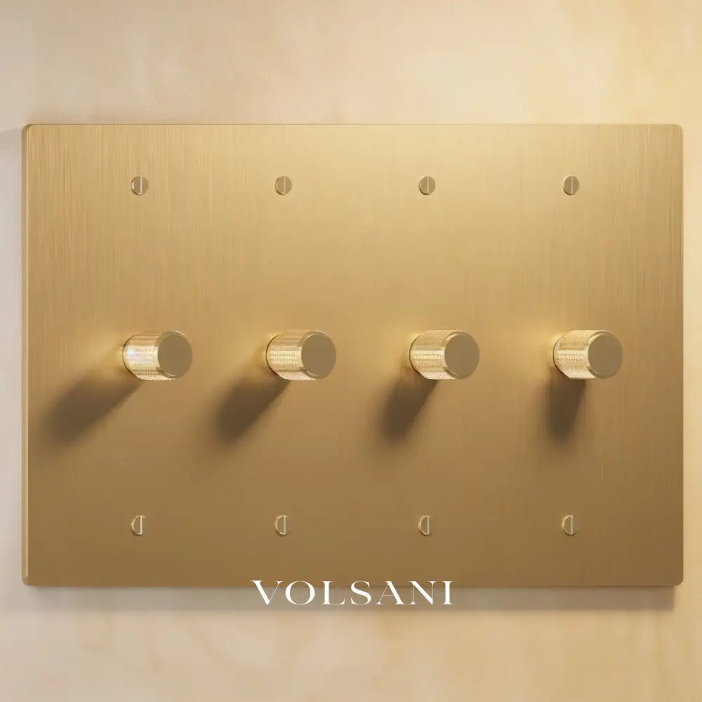 The Architectural Brass 3-Way Rotary Dimmer Switch (1 to 5 Gang) - Open Box - Brass / 4 Gang