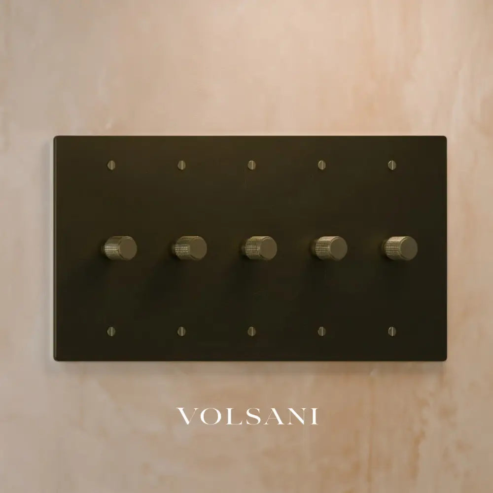 The Architectural Brass 3-Way Rotary Dimmer Switch (1 to 5 Gang) - Open Box - Bronze with Patina / 5 Gang