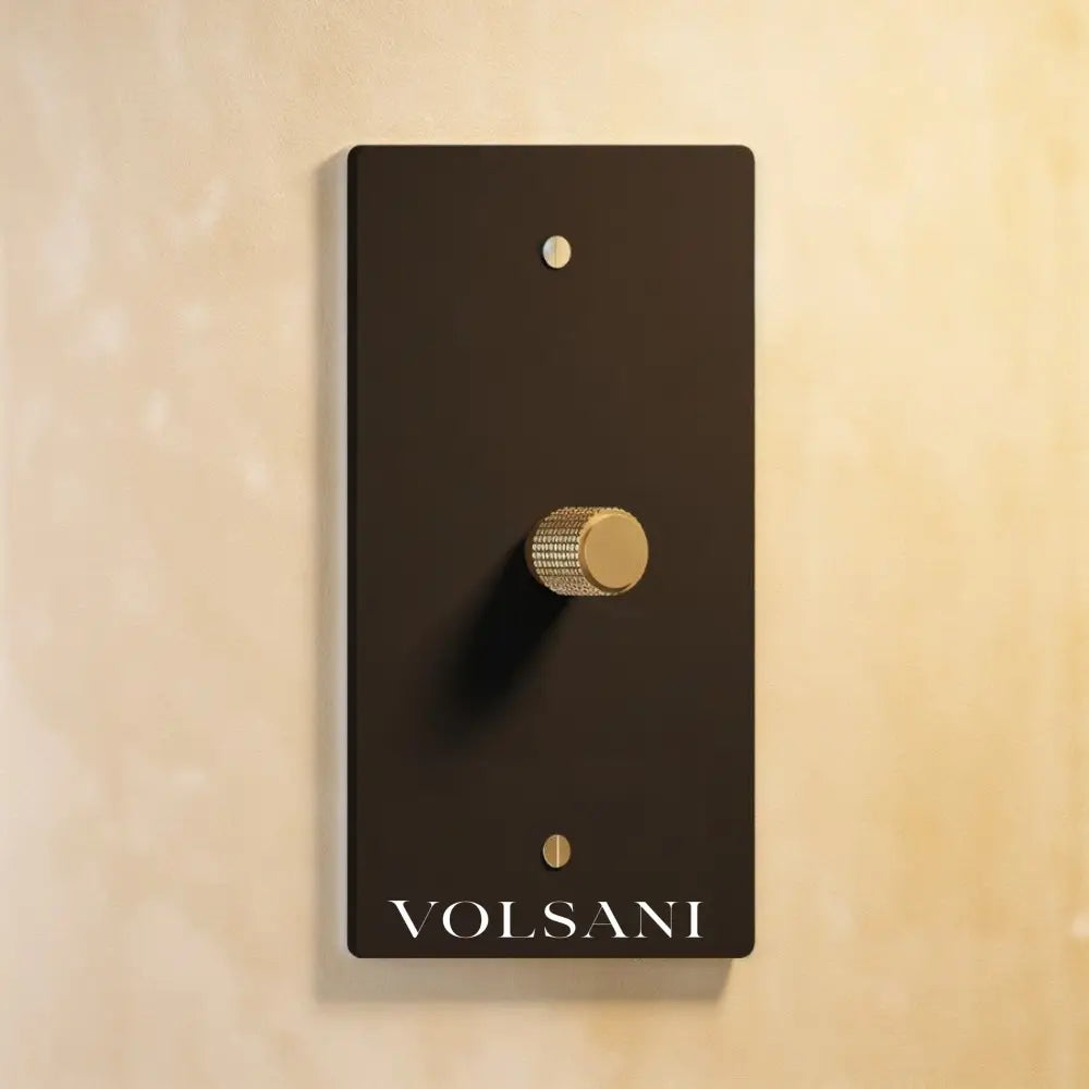 The Architectural Brass 3-Way Rotary Dimmer Switch (1 to 5 Gang) - Open Box - Night Black with Brass / 1 Gang