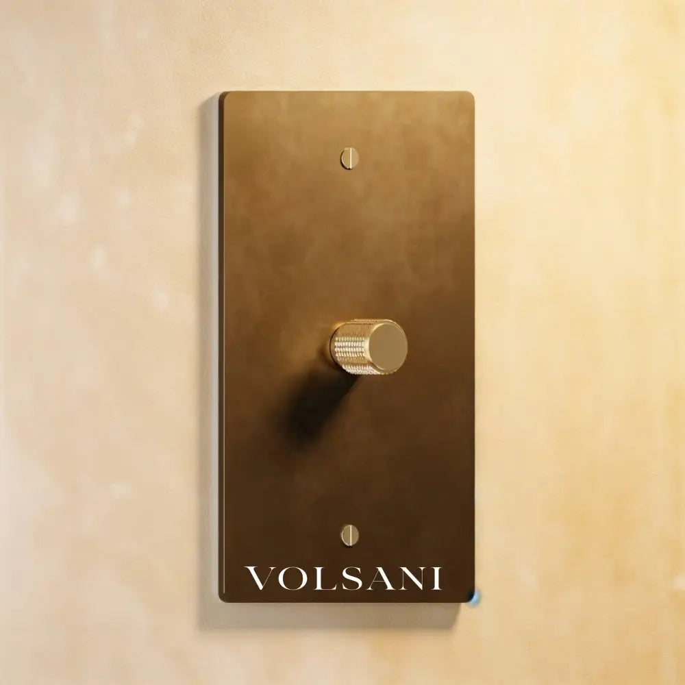 The Architectural Brass 3-Way Rotary Dimmer Switch (1 to 5 Gang) - Open Box - Vintage Brass with Patina / 1 Gang