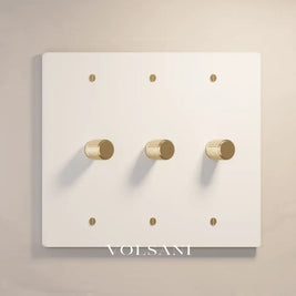 The Architectural Brass 3-Way Rotary Dimmer Switch (1 to 5 Gang) - Open Box - White with Brass / 3 Gang