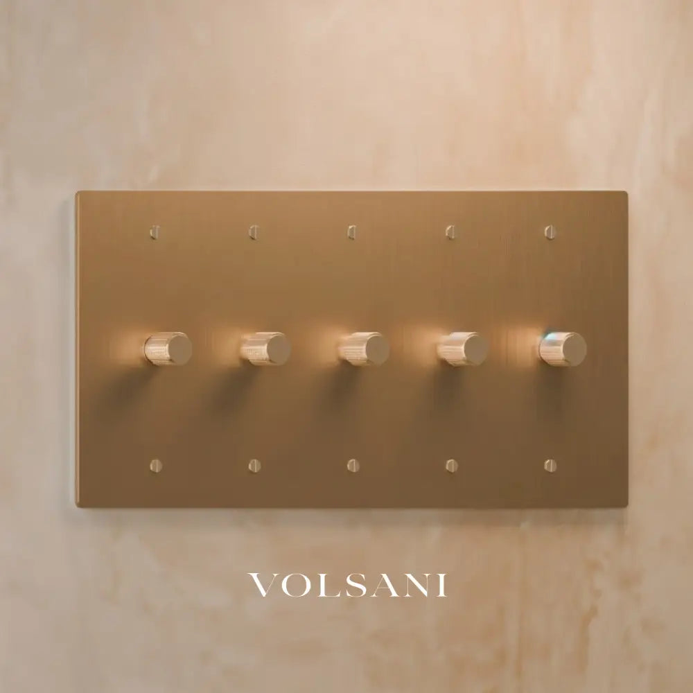 The Architectural Brass Dimmer Switch (1 to 5 Gang) - Open Box - Brass / 5 Gang