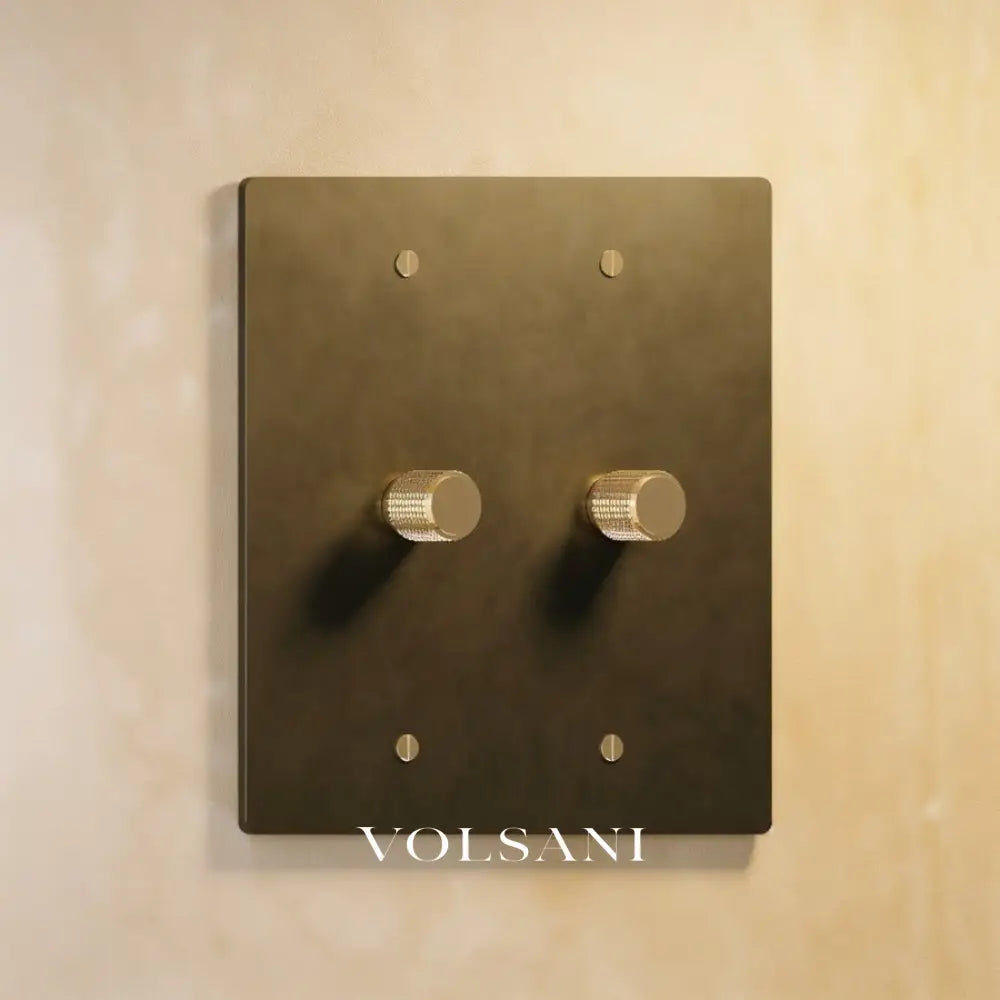 The Architectural Brass Dimmer Switch (1 to 5 Gang) - Open Box - Bronze With Patina / 2 Gang