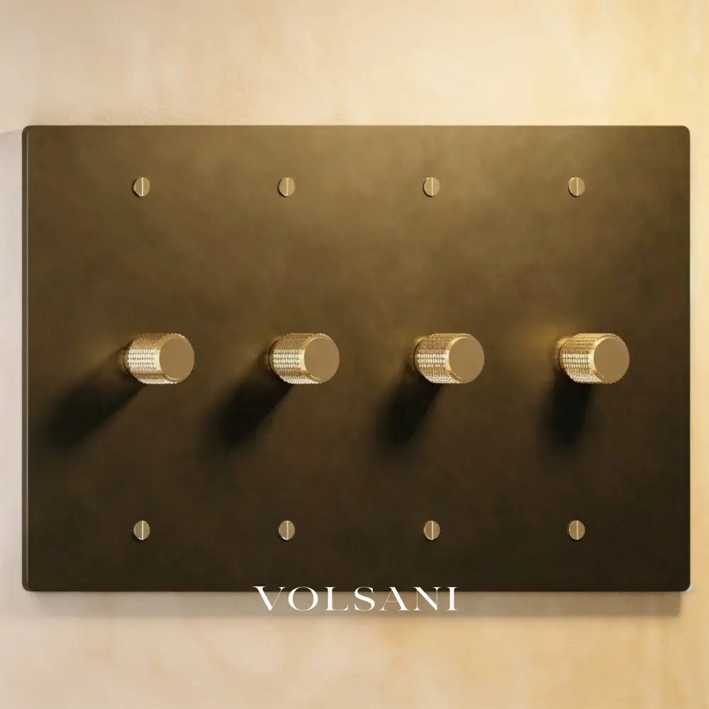 The Architectural Brass Dimmer Switch (1 to 5 Gang) - Open Box - Bronze With Patina / 4 Gang