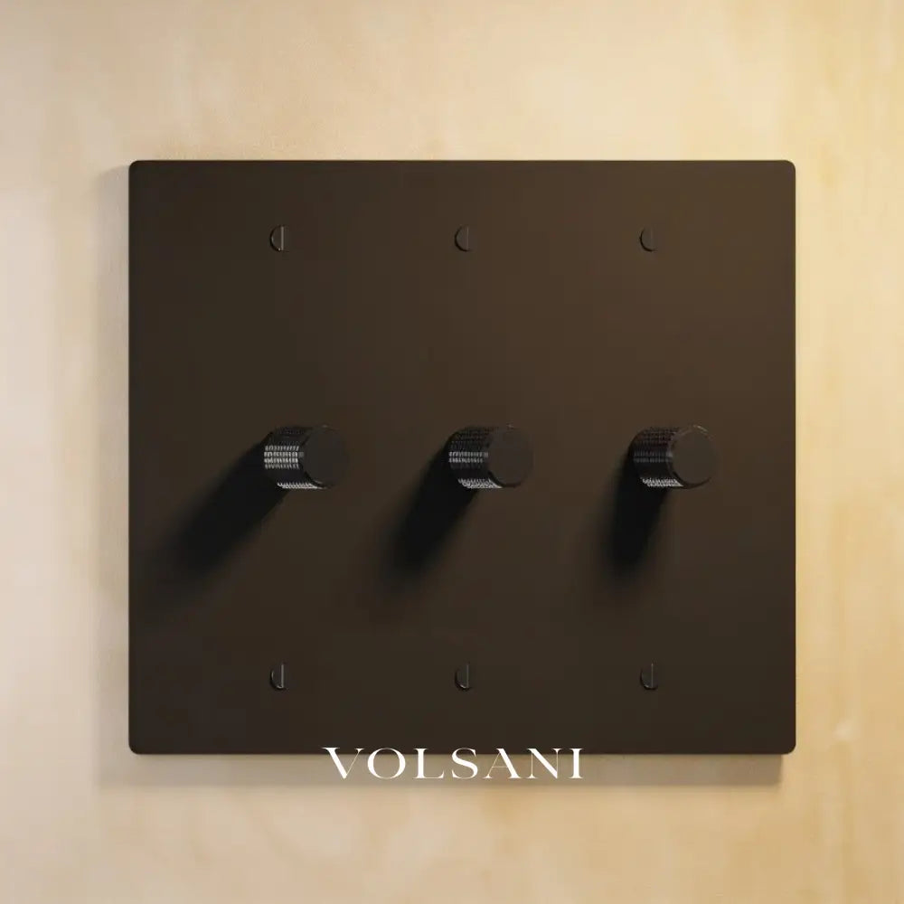 The Architectural Brass Dimmer Switch (1 to 5 Gang) - Open Box - Night Black / 3 Gang