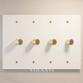 The Architectural Brass Dimmer Switch (1 to 5 Gang) - Open Box - White with Brass / 4 Gang