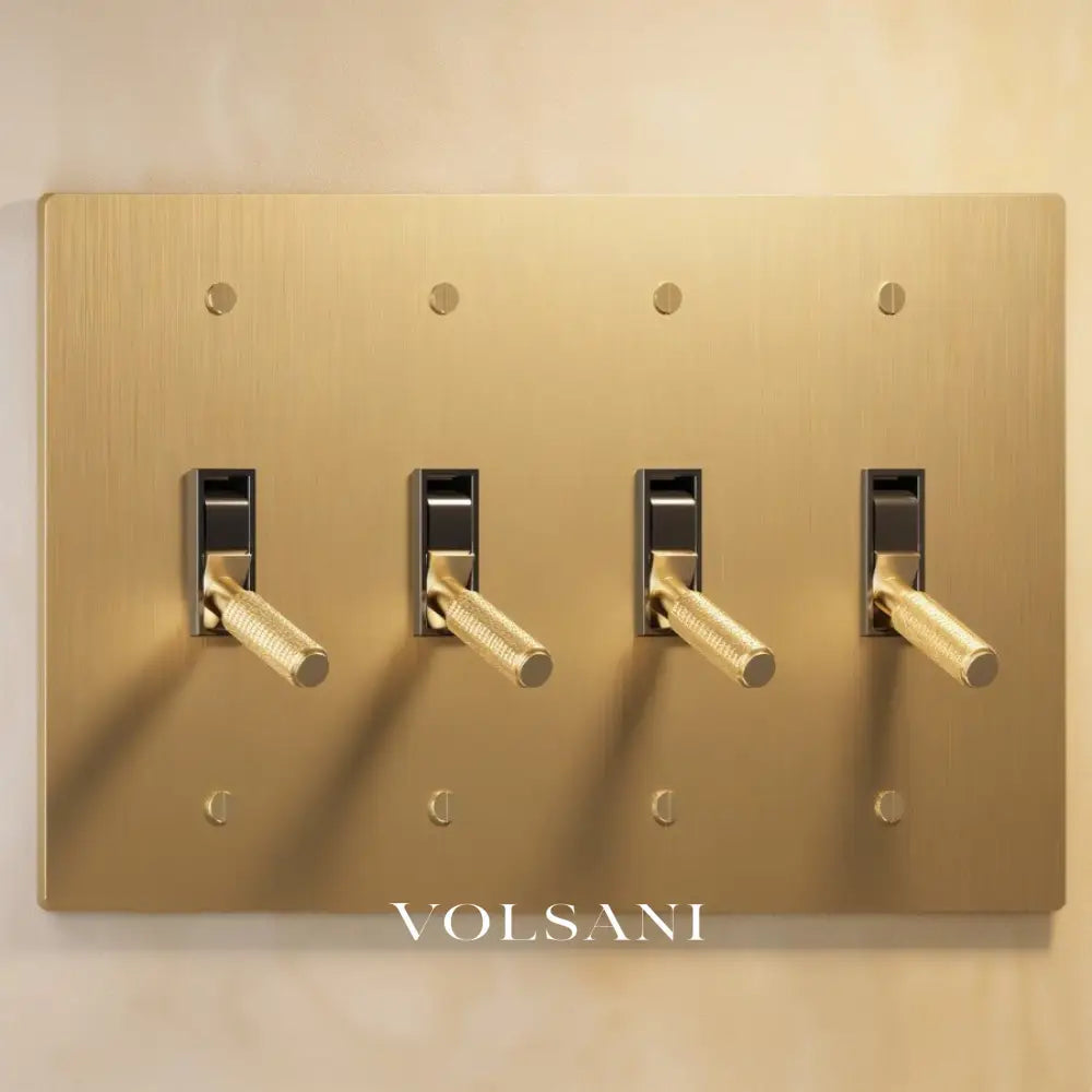 The Architectural Brass Toggle Switch (1 to 5 Gang) - Open Box - Brass / 4 Gang