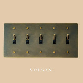 The Architectural Brass Toggle Switch (1 to 5 Gang) - Open Box - Bronze with Patina / 5 Gang